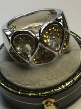 Vintage Rhodium Plated Cubic Zirconia Waves Ring