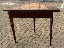 Antique Dutch Marquetry Games Table With Fold Over Lid And Card playing area
