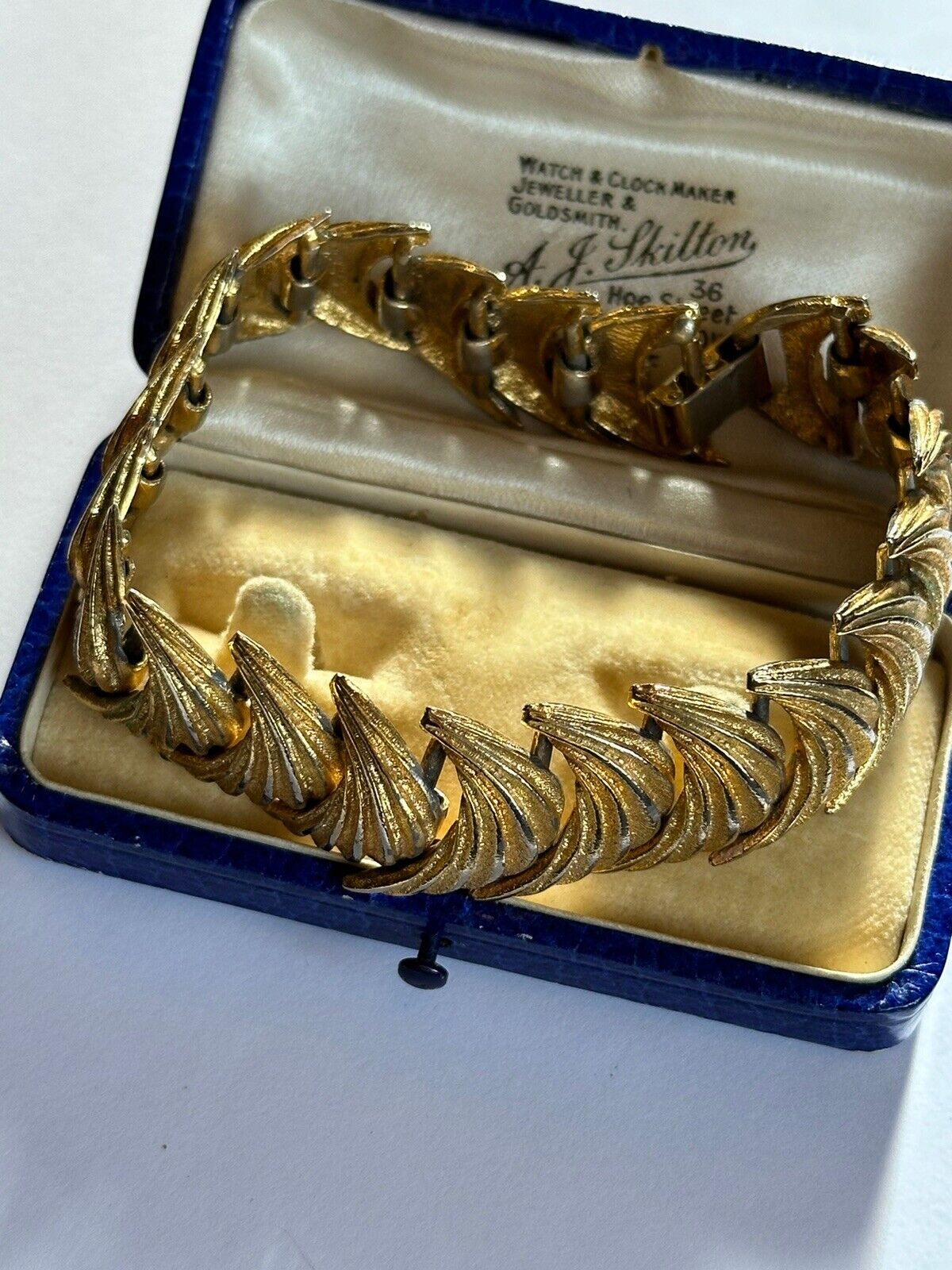 Vintage Gold Tone Half Moon Bracelet
