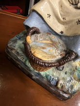 Majolica Fisherman And His Wife, Very Good Quality. Large In Size.