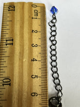 Vintage Silver Tone Blue Beaded Drops Necklace