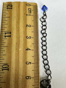 Vintage Silver Tone Blue Beaded Drops Necklace