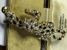 Vintage Gold Tone Diamanté Leopard Statement Brooch