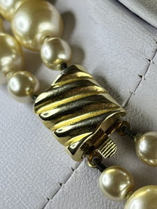 Vintage Faux Pearl Double Strand Necklace