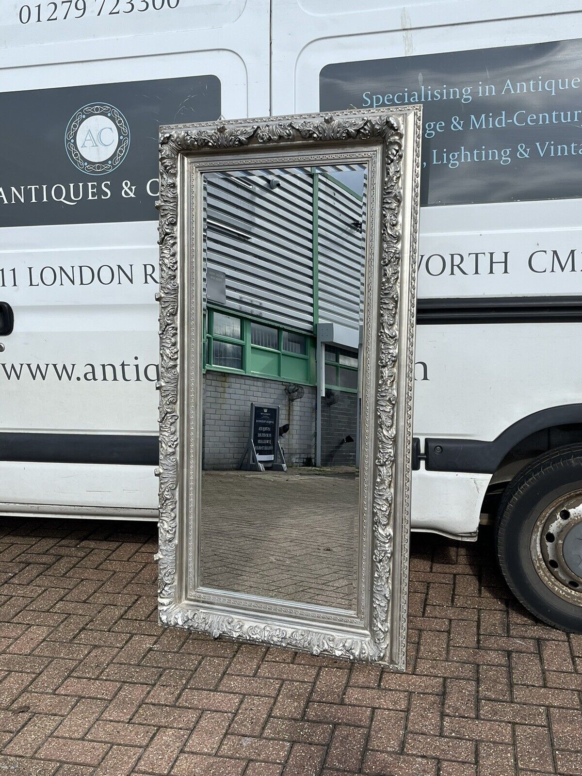 HUGE Dressing Full Length Mirror. Silver Frame