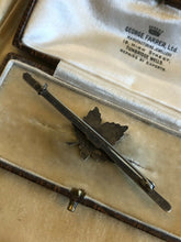 Vintage Silver Enamel Maple Leaf Bar Brooch
