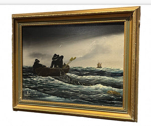 Maritime Signed Oil On Canvas :- Morley Wescomb