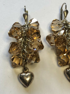Vintage Silver 925 Crystal Drop Earrings