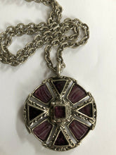 Vintage Miracle Silver Tone Purple Necklace