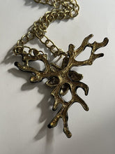 Vintage Black Coral Effect Starfish Diamanté Silver Tone Necklace
