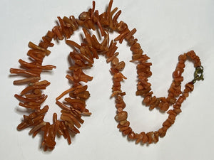 Vintage Coral Branch Necklace Red