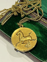 Vintage Alva Museum Replica Gold Tone Horse Pendant Necklace