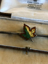 Vintage Silver Enamel Maple Leaf Bar Brooch
