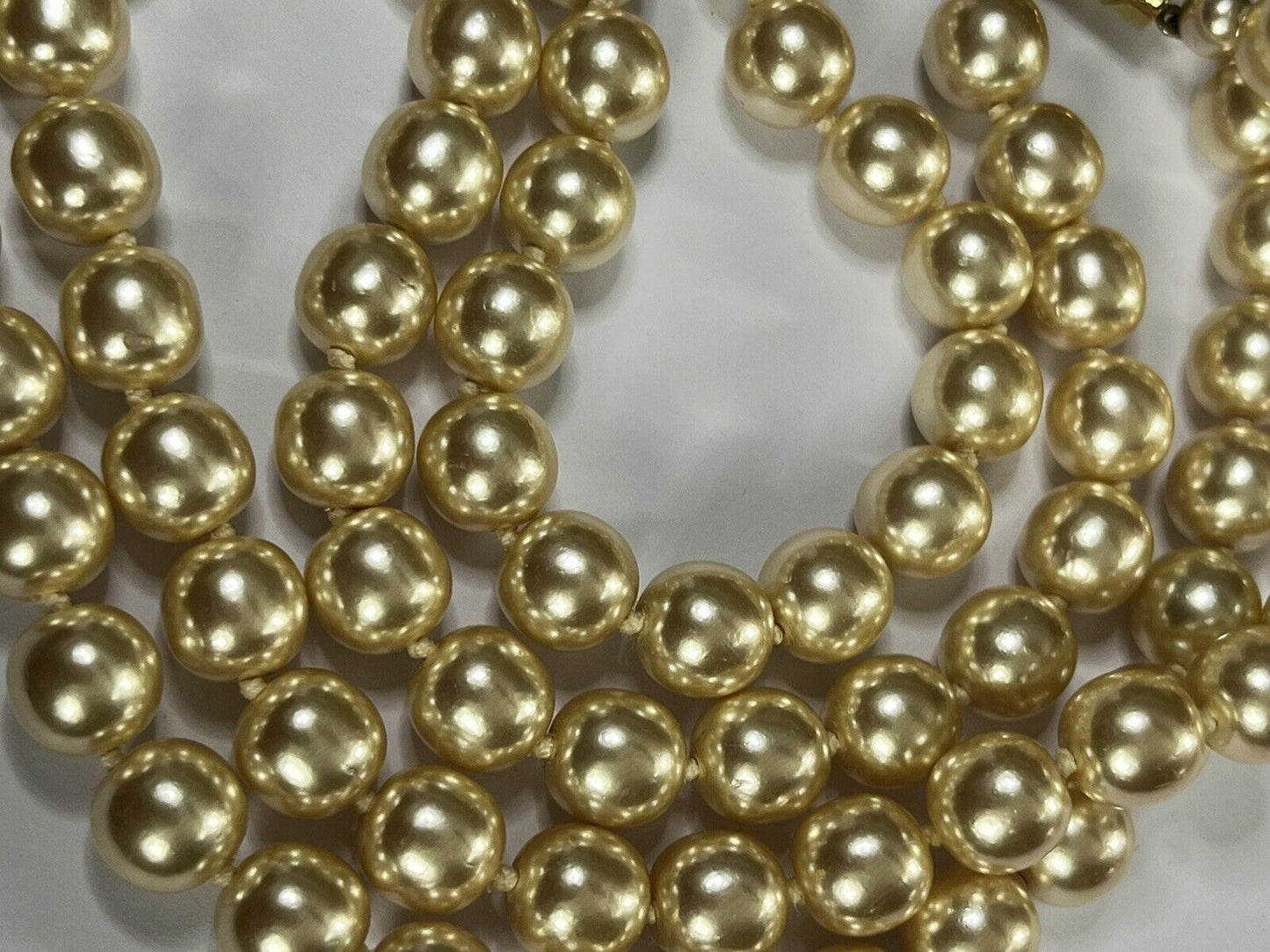 Vintage Faux Pearl Double Strand Necklace