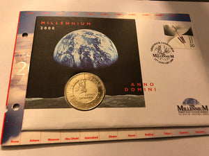 Coin First Day Cover. Millennium 2000 Five Pounds