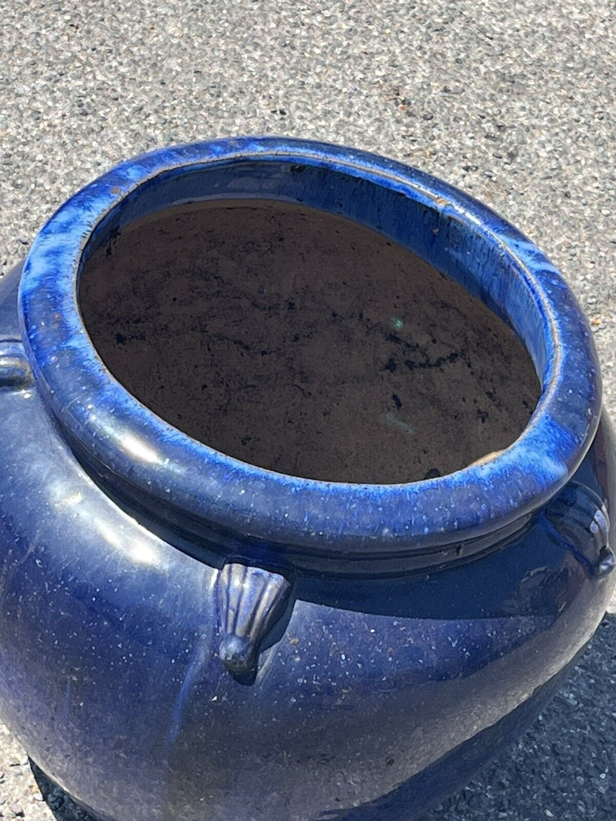Large Blue Ceramic Plant Pot. Very Good Quality.