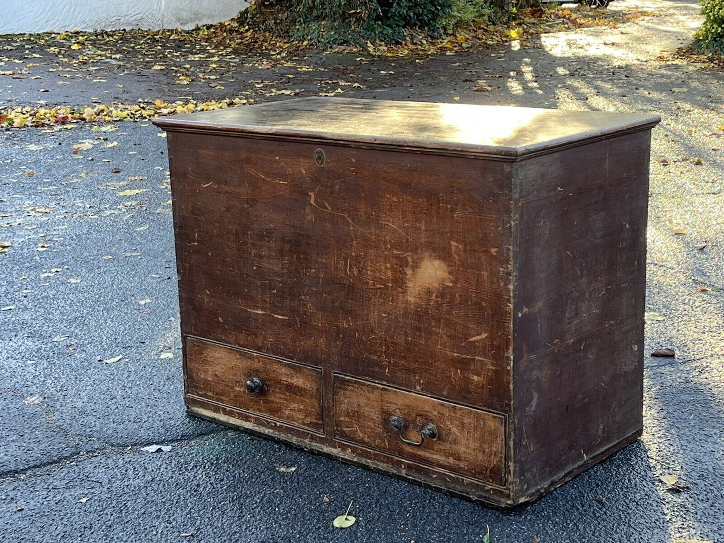 Georgian Pine Trunk / Chest, 2 Drawers, Large In Size. Lots Of Storage.