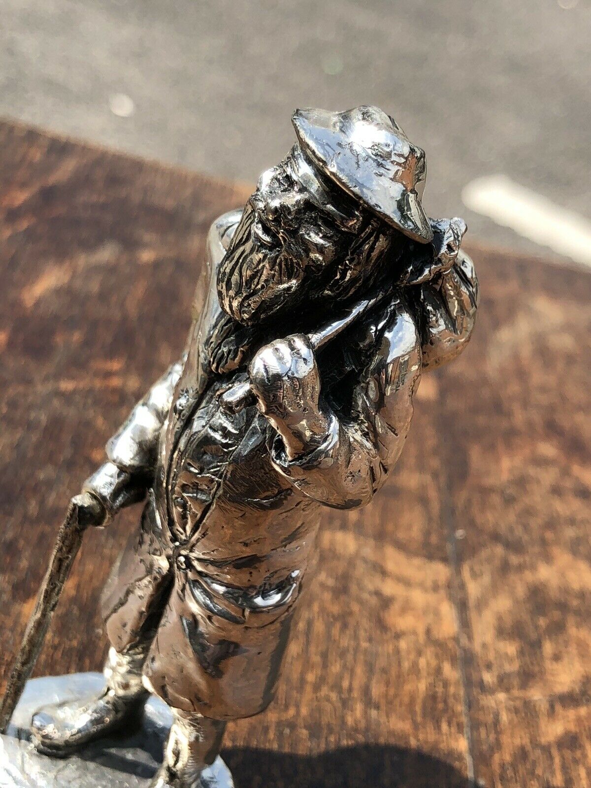 Silver Plate Figure. Homeless, Highly Detailed Figure.
