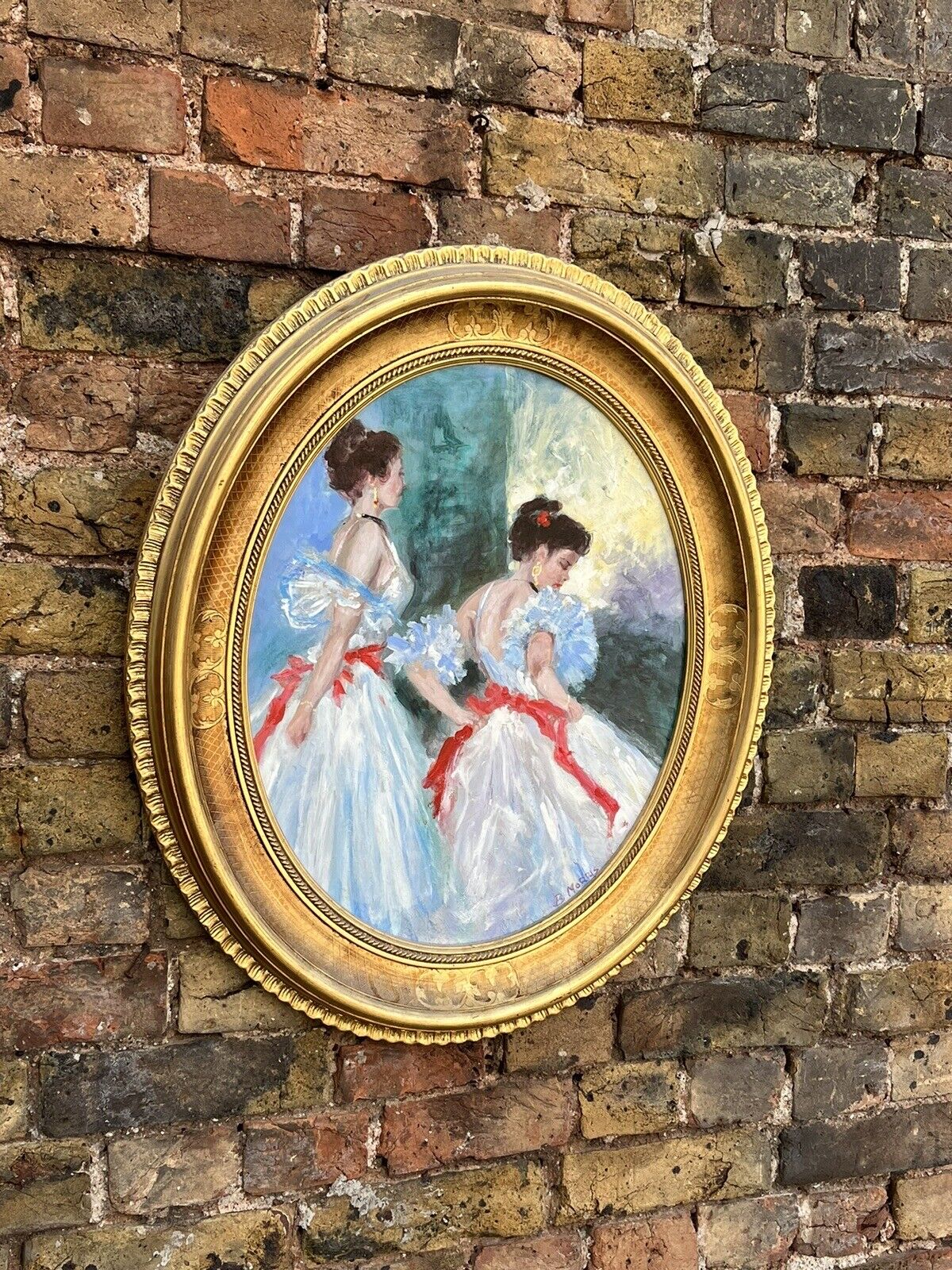 Dancers. Large Oil On Canvas Signed Morris.