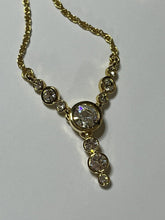 Vintage Signed 1980s Gold Plated Crystal Necklace Old New Stock