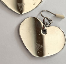 Vintage Guess Signed Heart Drop Earrings