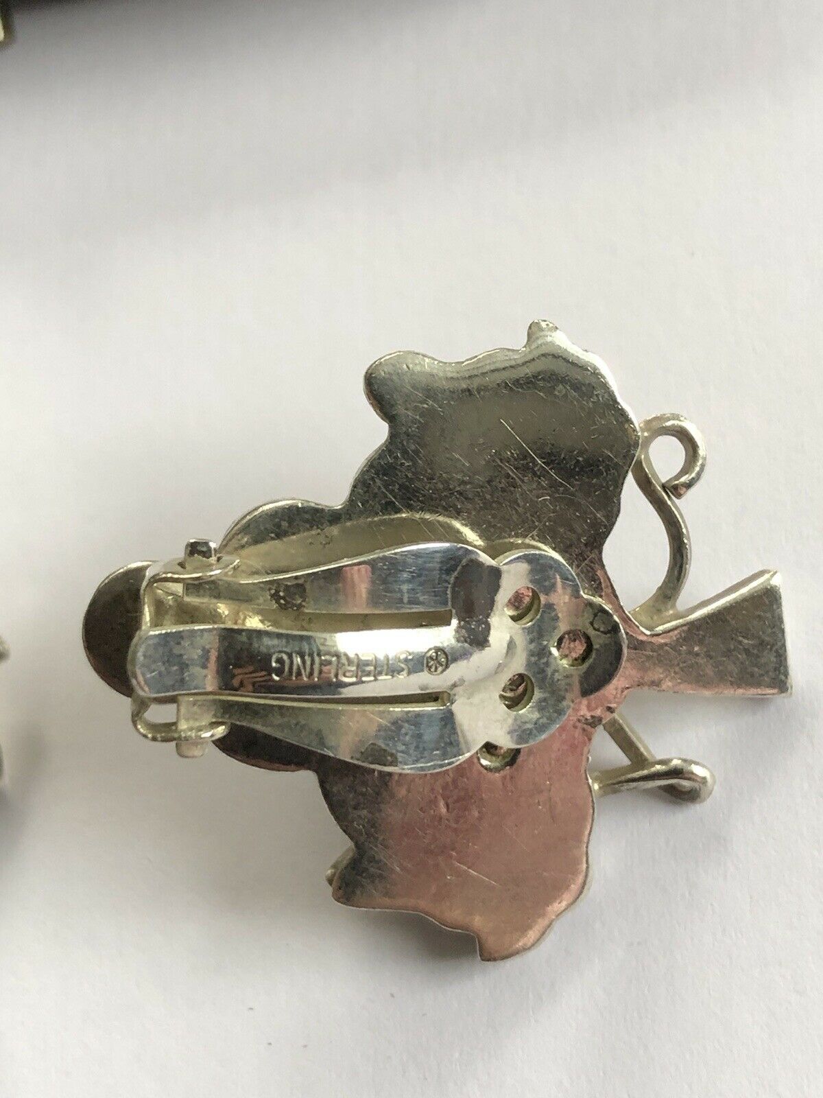 Vintage Silver Taxco Mexico Grape Clip On Earrings