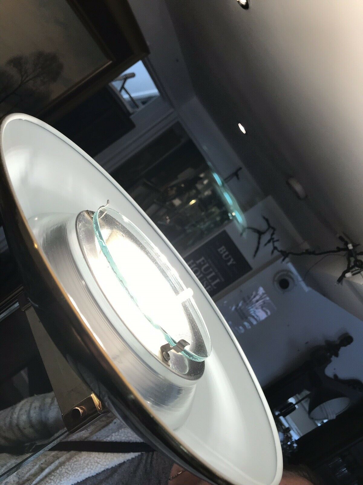 1980’s Modernist Designer Glass And Brass Lamp