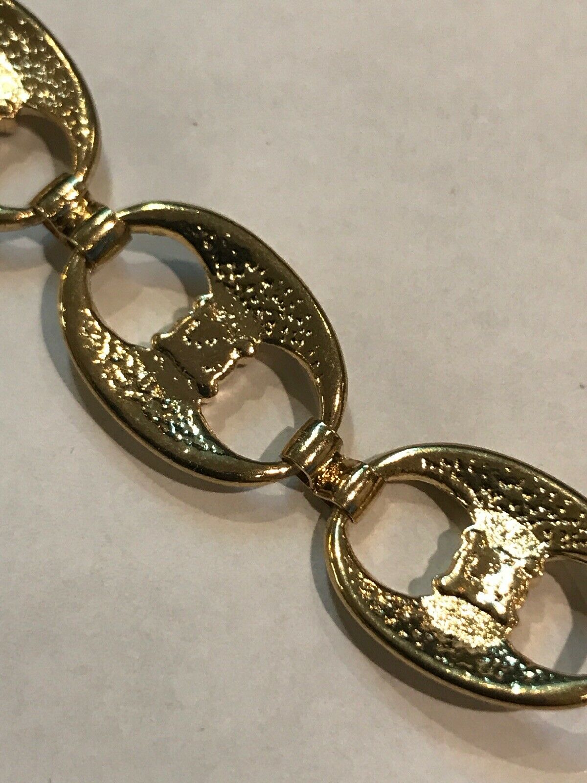 Vintage 1980s Red Stone Gold Tone Necklace and Bracelet Set