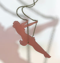 Vintage Acrylic Burlesque Dancer Long Length Necklace
