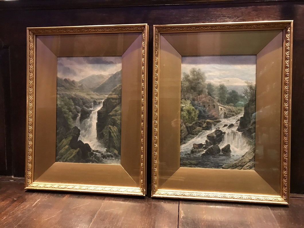 Edwardian Pair Of Gilt Framed Watercolours.