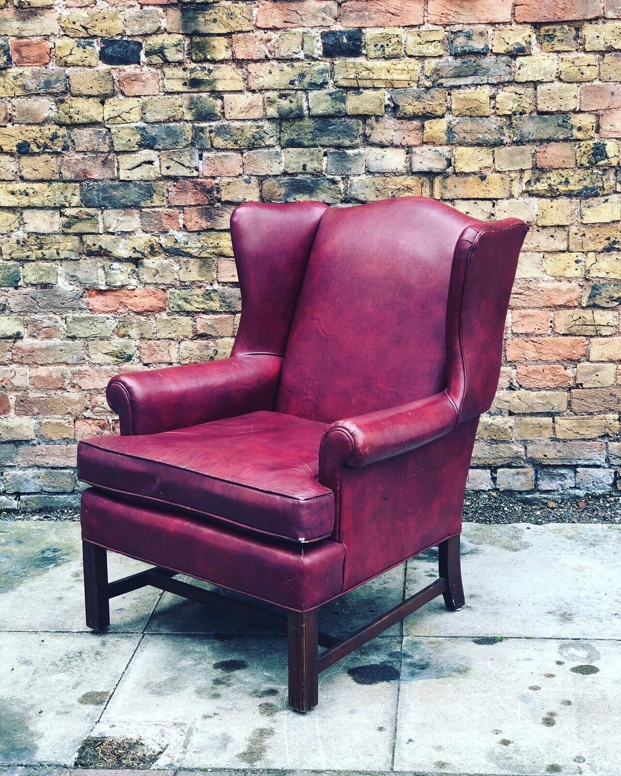 Armchair In Faux Red Leather