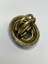 Vintage Celtic Large Glass Blue Stone Ring