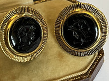 Vintage Napier Screw Back Enamel Centurion Earrings