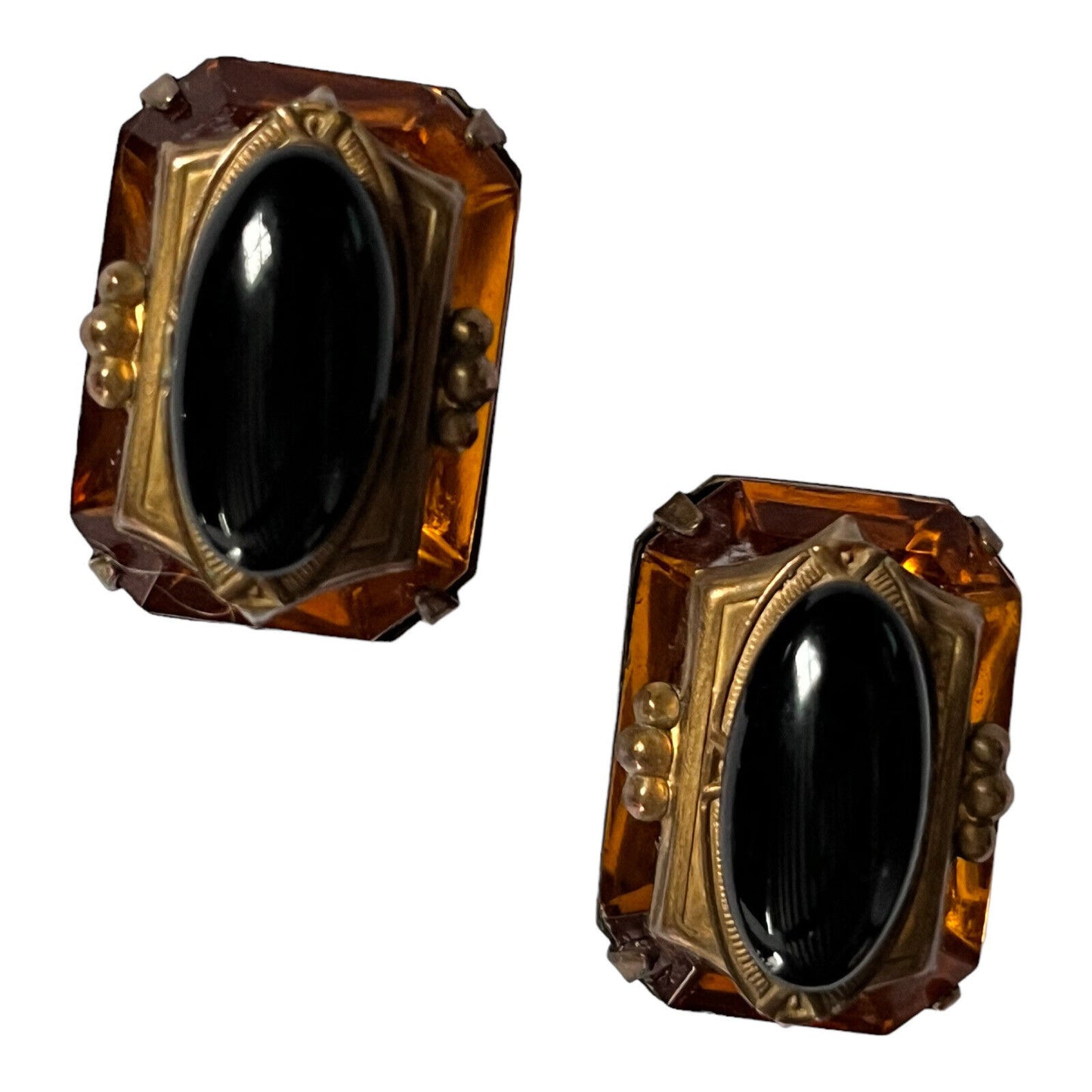 Vintage Gold Tone Clip On Earrings