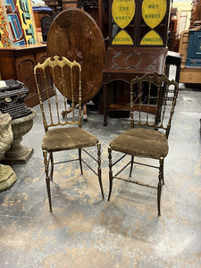 Mid Century Brass Chiavari Chairs