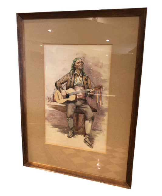 Spanish Guitarist Watercolour