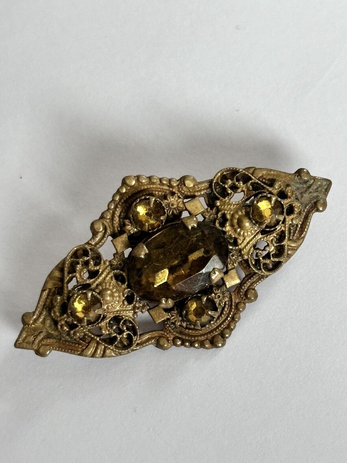 Vintage Czech Crystal Brooch