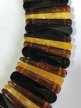 Vintage Lucite Butterscotch Brown Black Collar Statement Necklace