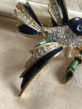 Vintage Enamel Diamanté Bird Brooch