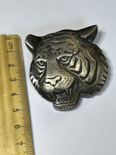 Vintage Large Statement Silver Tone Tiger Brooch