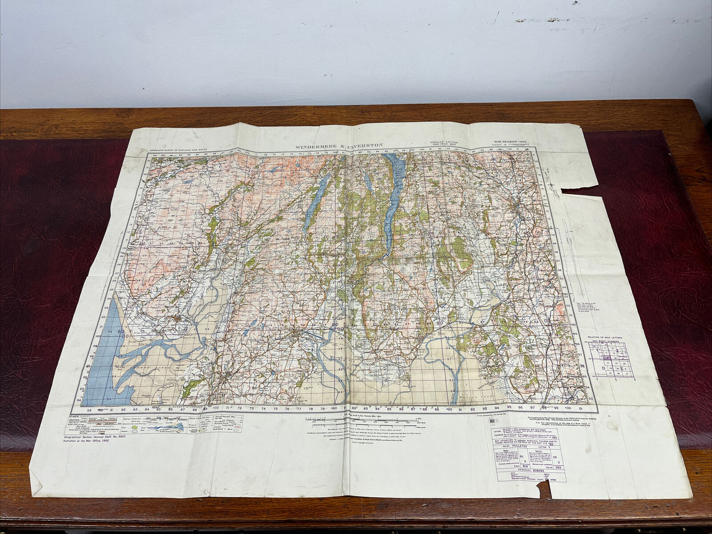 Military Edition Map Of Windermere & Ulverston
