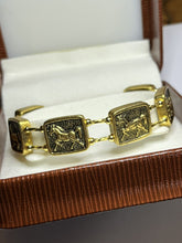 Vintage Gold Tone Etruscan Horses Bracelet