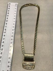 Vintage 1980s Diamanté Necklace And Clip On Earring Set