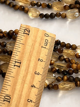 Vintage Statement Silver 925 Citrine Tigers Eye Drop Faceted Bead Necklace