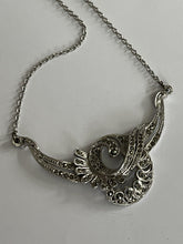 Vintage Marcasite Silver Tone Necklace