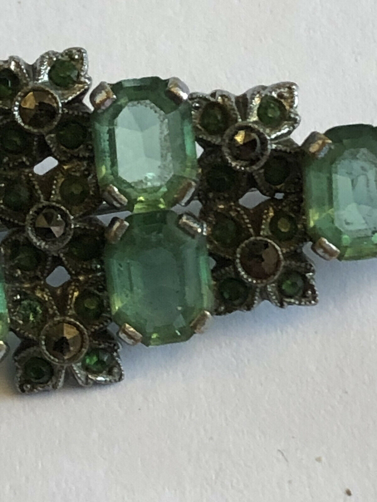 Vintage Old Czech Crystal Detailed Brooch