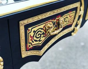 French Empire Style Boulle Desk With Brass Decoration.