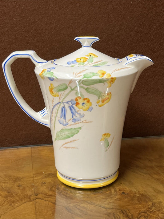 Art Deco Meadow Sweet Coffee Pot By Crown Devon Fieldings