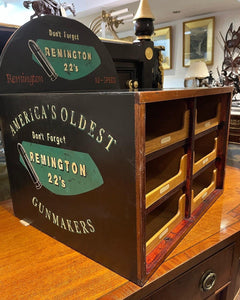 Advertising Cabinet. Remington Shop Counter Cabinet.