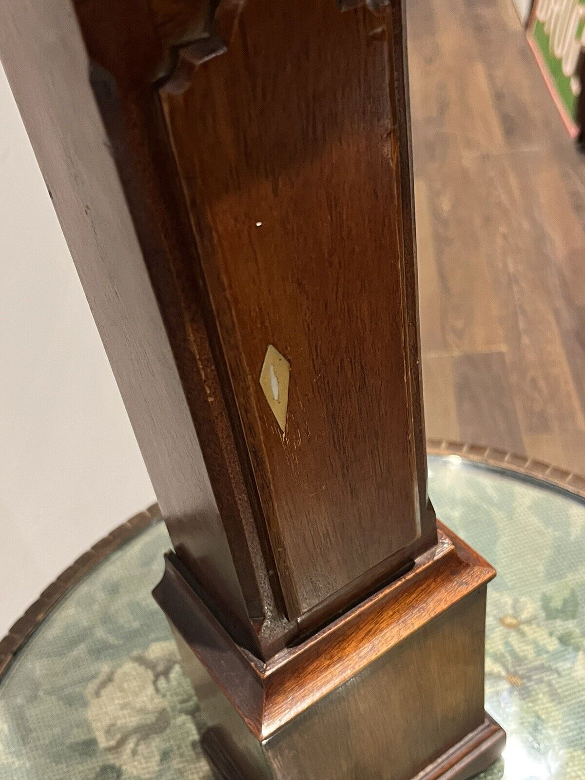 Pocket Watch Holder. Miniature Mahogany Longcase. We Ship Worldwide.